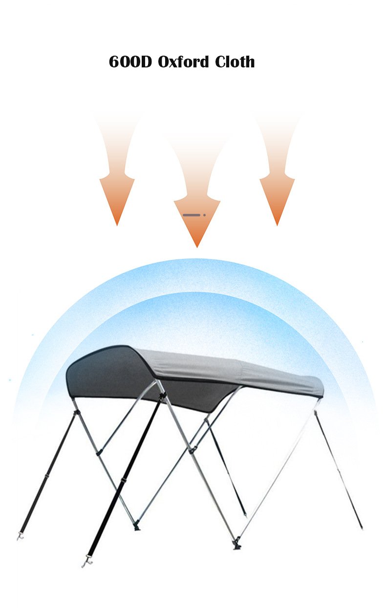 Waterproof Anti-UV Bimini Top Cover Kayak Boat Canopy Awning Sun Shade with Hinge Type Design - Image 4