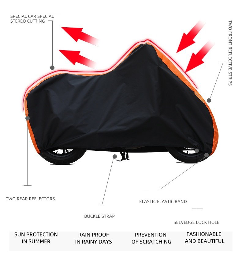 Elasticated Car and Motorcycle Cover Gas-Protected Beach UV Shield Custom Fit Beach Cover - Image 4