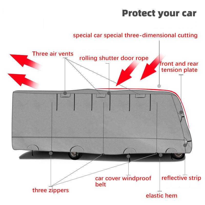 New Design Non-Woven Fabric Gray Motorhome Cover Rv Camper Travel Trailer Cover Rv Covers - Image 4