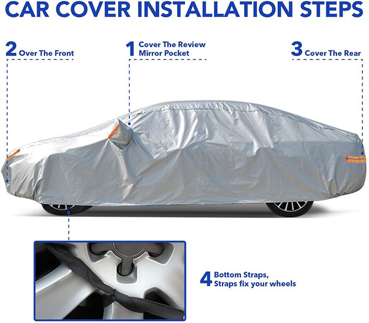Guard Silver Waterproof Polyester SUV Car Body Cover UV Protection 3 Mil Thickness Glossy Finish 90% IR Rejection Fits SUV - Image 4