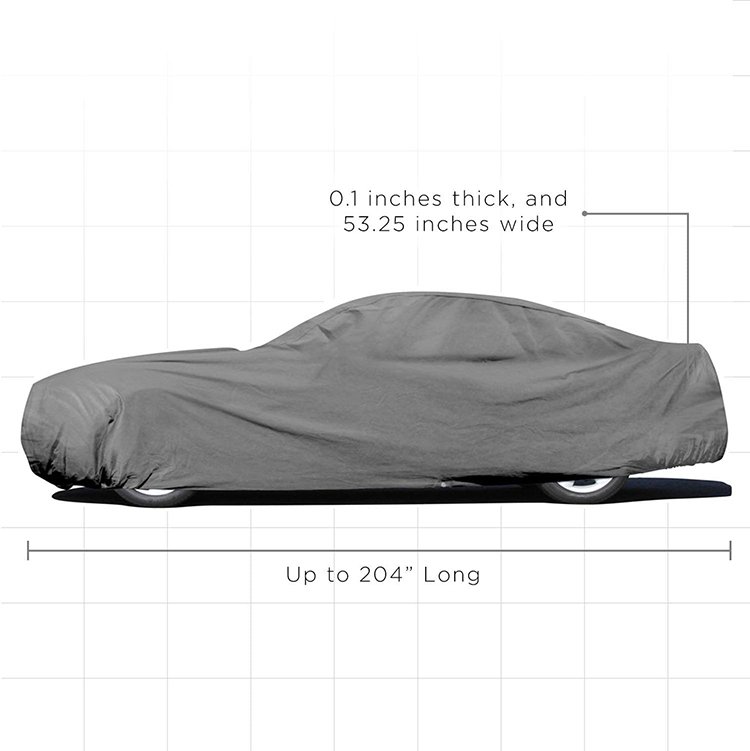 One Size Fits All Silver Non Woven Fabric Car Body Cover All Weather 3 Layer SUV and Sedan with UV Protection - Image 4