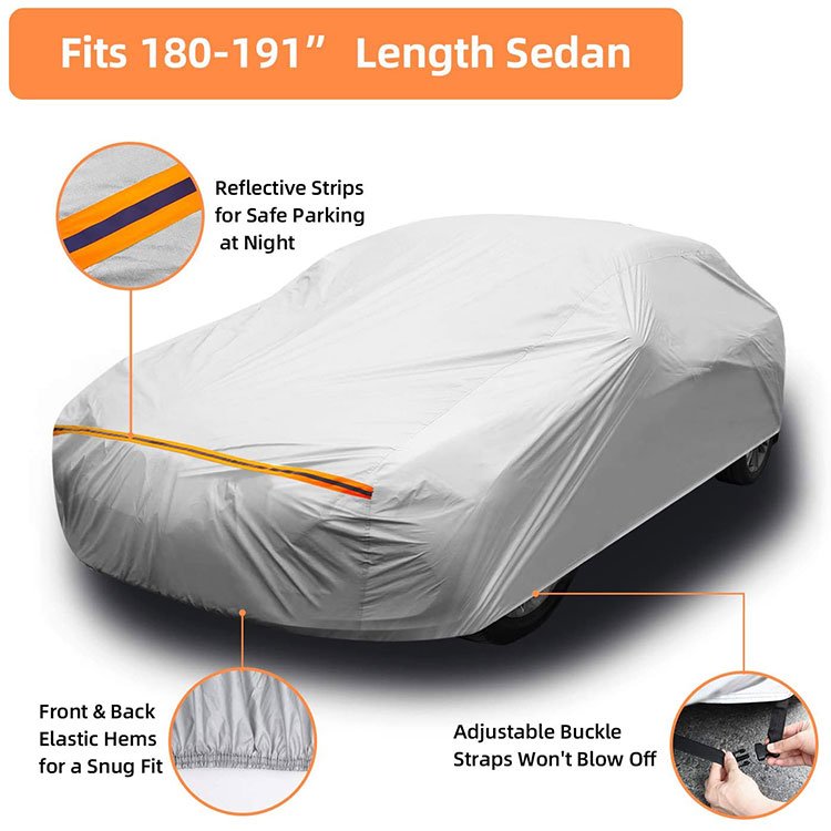 Amazing Manufacturer Hail protection Waterproof Anti Flood Oxford Accessories Durable Automotive Car Sun Cover Silk Car Cover - Image 4