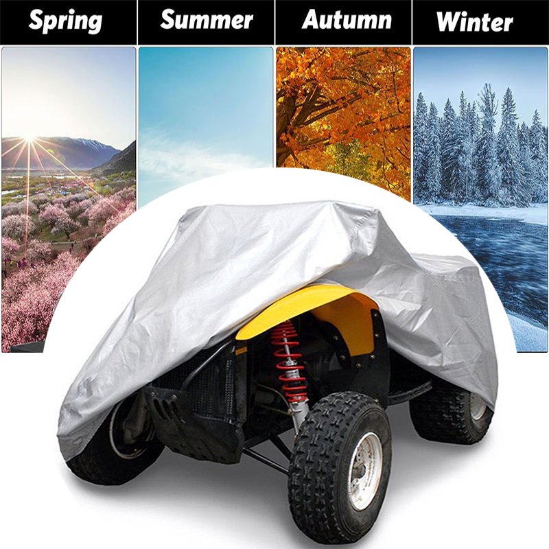 New 190T Polyester Tufts Coated Silver ATV/UTV/Scooter Vehicle Cover with Anti-UV Protection - Image 4