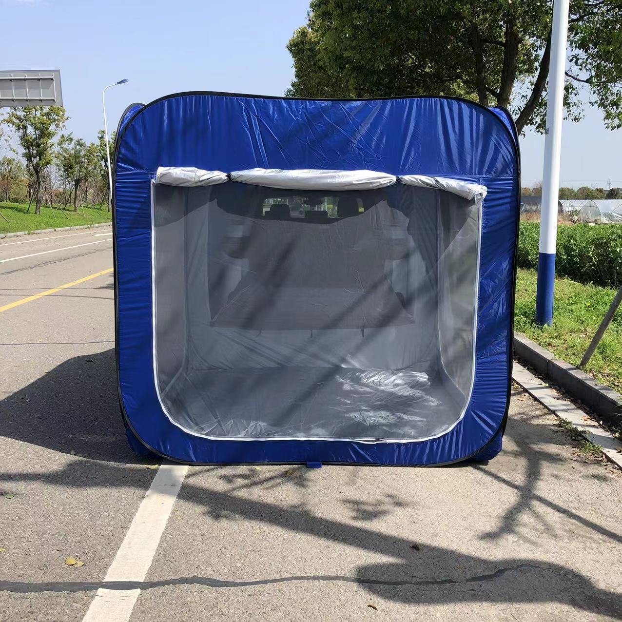 STOCK Outdoor Parking Umbrella Roof Cover Trunk Tailgate Tent Car Cover Umbrella Sun Shade Tent Camping SUV Car Rear Tent - Image 4