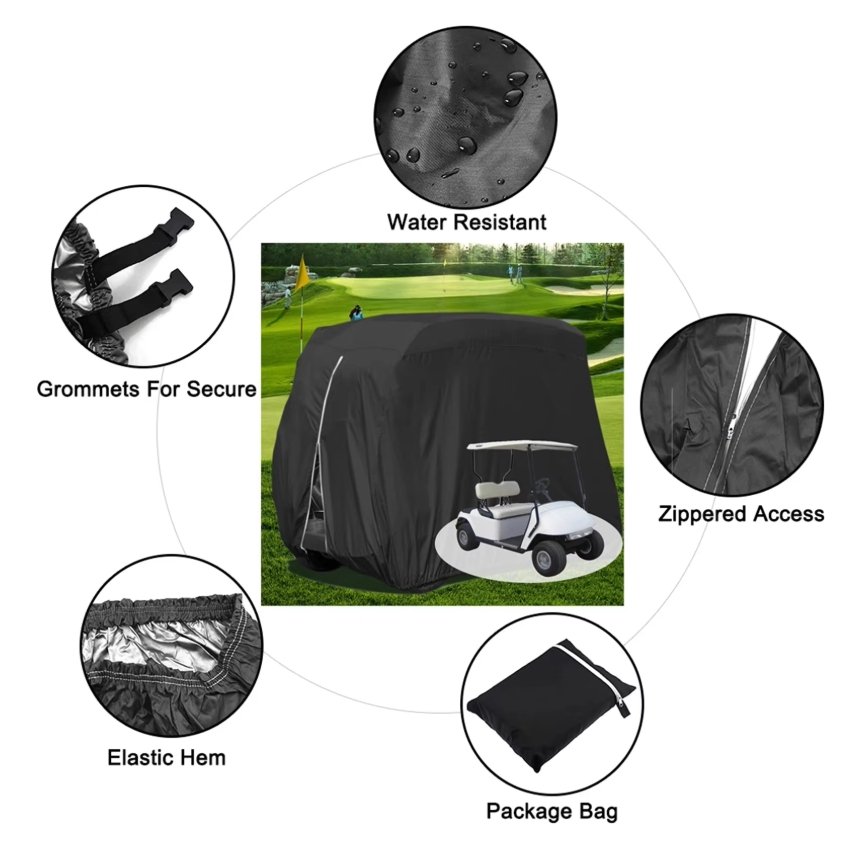 Hot Sale Waterproof Sunproof Golf Cart Cover Breathable Heavy Duty Golf Cart Rain Cover - Image 4