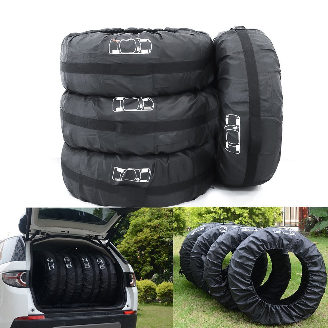 Sports Style Oxford Material UV Waterproof Wheel Tire Cover for Parking and Snow Protection - Image 4