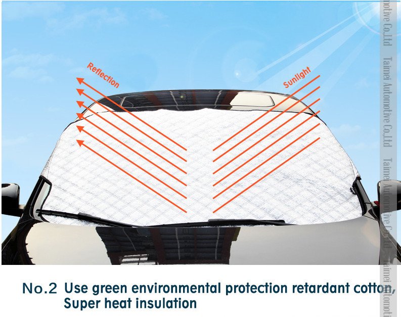 Universal SUV Front Windshield Sun Shade Aluminum Foil Waterproof Foldable Grey Business/Luxury Design for Snow Ice Protection - Image 4