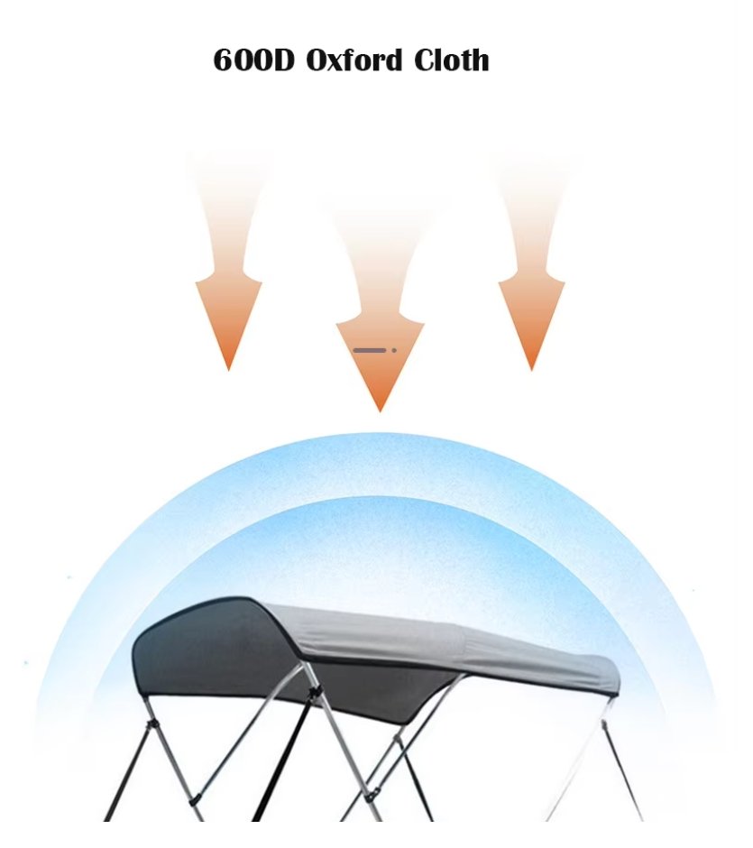 Easily Installed Hinge Kayak Cover Universal Inflatable Bimini Boat Canopy Foldable Sun Shade for Boats - Image 5