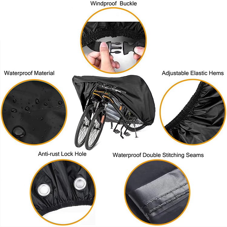 Universal Heavy Duty Oxford Fabric Bike Cover Eco-Friendly All-Season UV Protection Rainproof Waterproof Road Bicycles Cruisers - Image 5