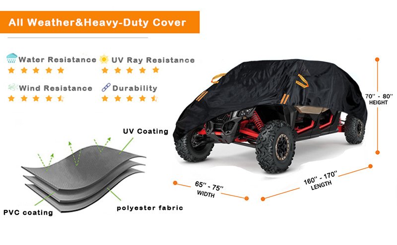 Waterproof Black Oxford UTV Cover with UV Protection New ATV Body Cover Product - Image 5