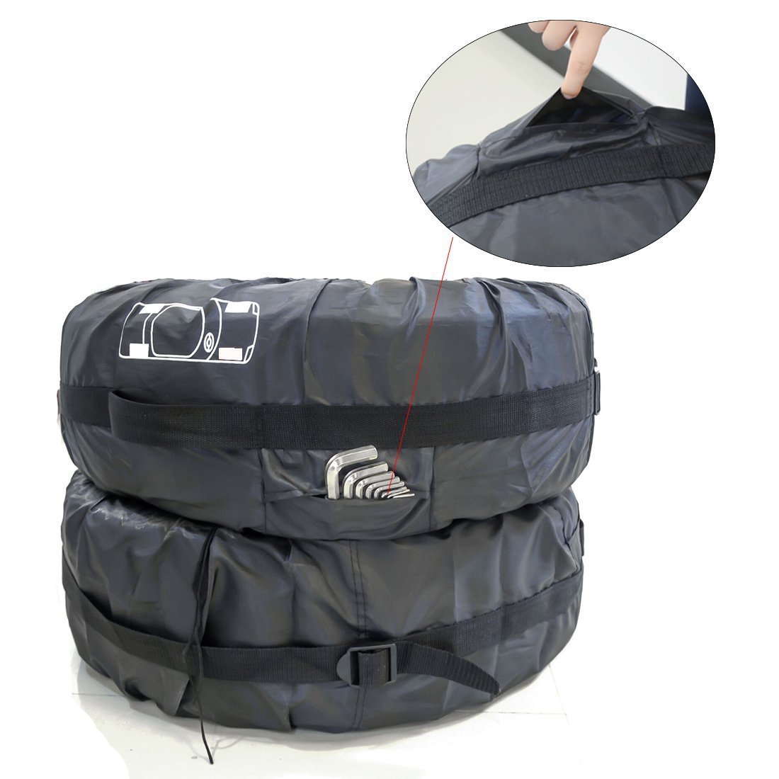 Sports Style Oxford Material UV Waterproof Wheel Tire Cover for Parking and Snow Protection - Image 5