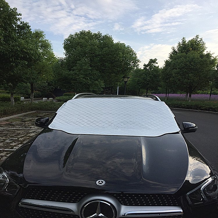 Universal SUV Front Windshield Sun Shade Aluminum Foil Waterproof Foldable Grey Business/Luxury Design for Snow Ice Protection - Image 5