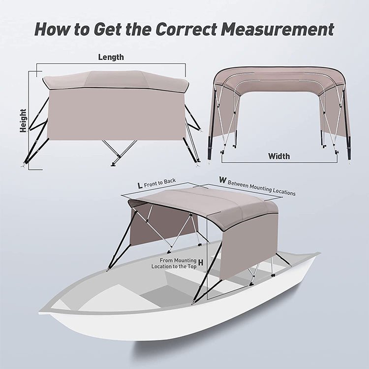 Marine Bimini Top Boat Accessories Foldable Easily Installed Kayak Cover Boat Canopy Universal - Image 6
