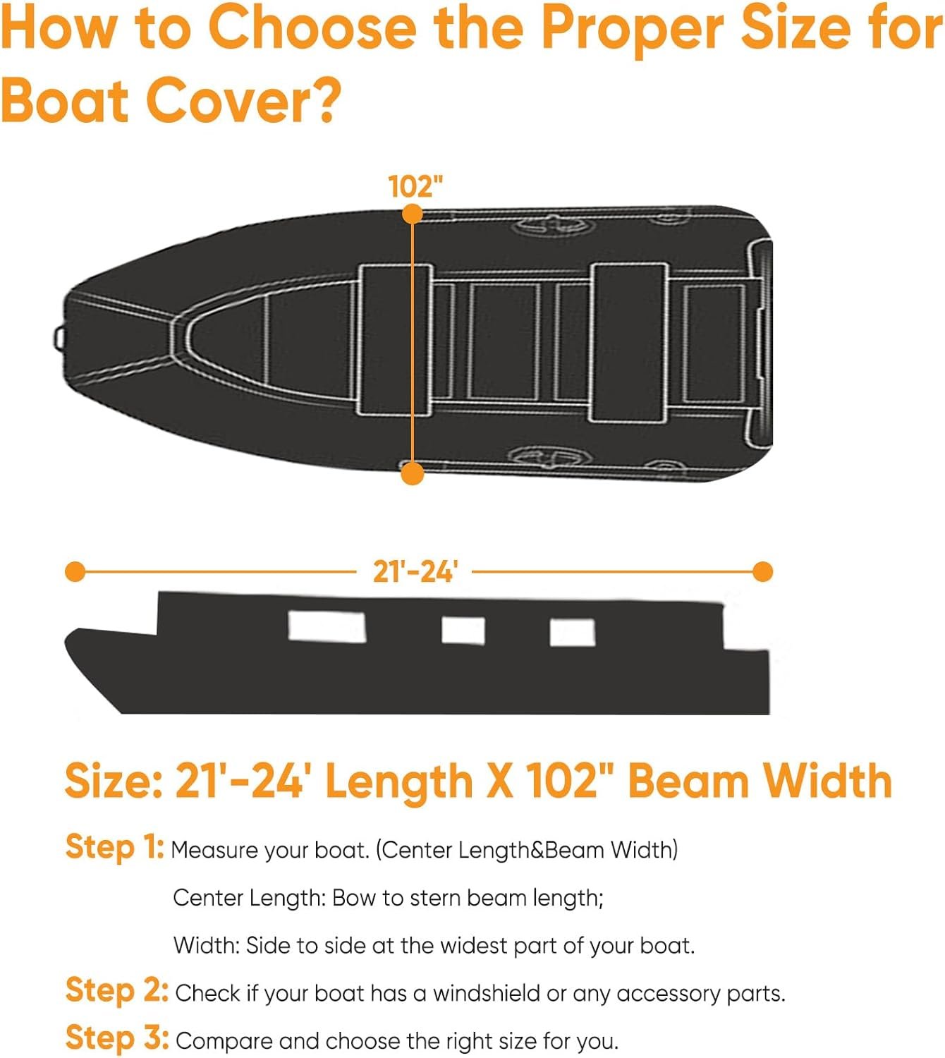 Guard Trailerable Boat Cover Waterproof UV Protection Heavy Duty Marine Grade OXFORD Customizable Color Logo Retrofit/Upgrade - Image 6