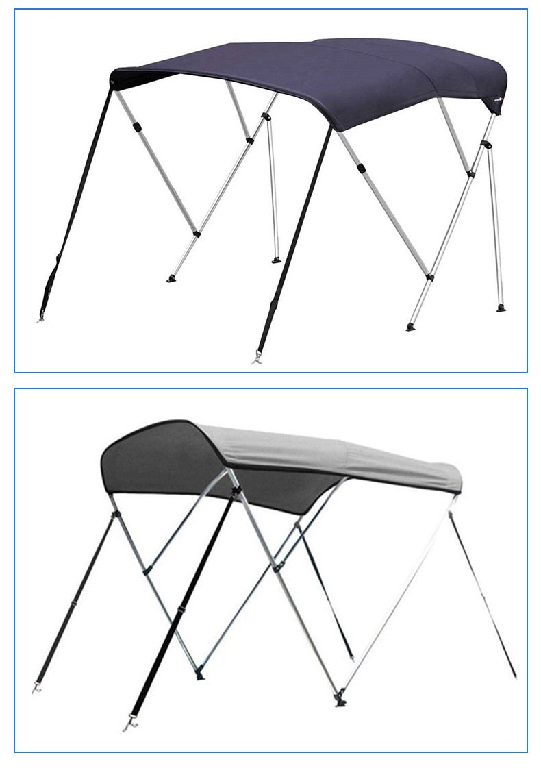 New 3-Bow Replacement Bimini Top for Aluminum Boats Fabric Canvas with Hinge Condition like New - Image 6
