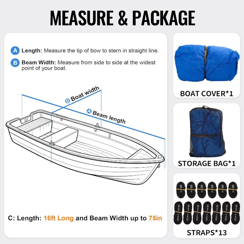 Full Protection Fits Most V-hull Tri-hull Runabout Bass Boat and Fishing Boat John Boat Covers - Image 5