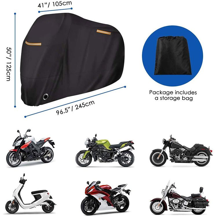 Portable Waterproof and Dustproof Outdoor Motorcycle Cover OEM Resistant Cover - Image 6