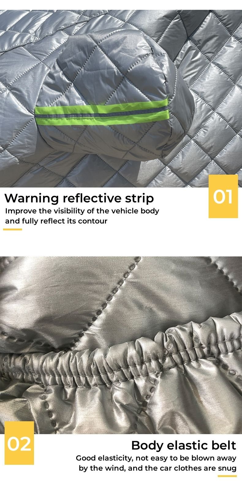 Winter Outdoor Cotton Car Cover Waterproof Dust-Proof and Hail-Resistant Thickened SUV Cover - Image 6