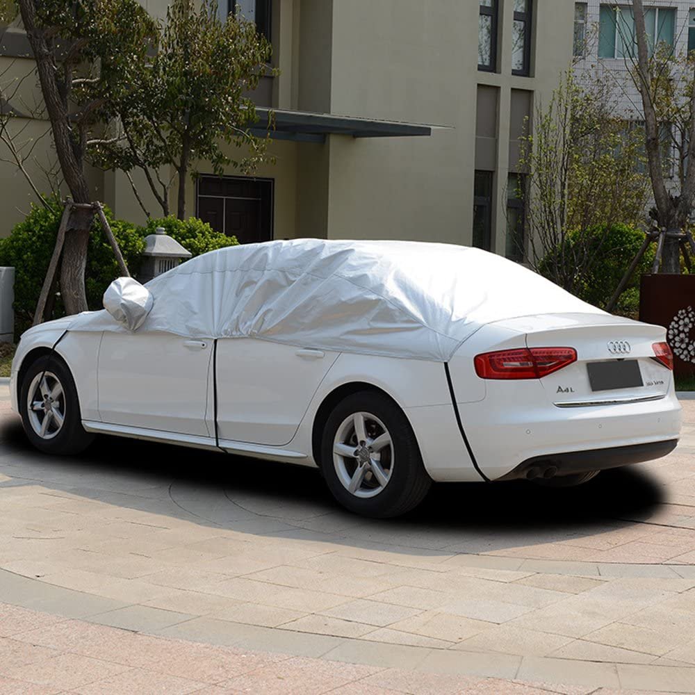 UV Resistant Half Car Cover Waterproof and Windproof PEVA Protector for Summer and Winter Car Body Covers - Image 6