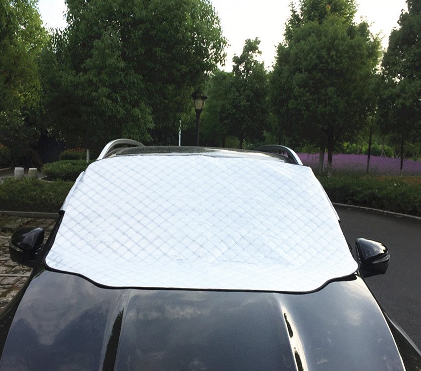 Universal SUV Front Windshield Sun Shade Aluminum Foil Waterproof Foldable Grey Business/Luxury Design for Snow Ice Protection - Image 6