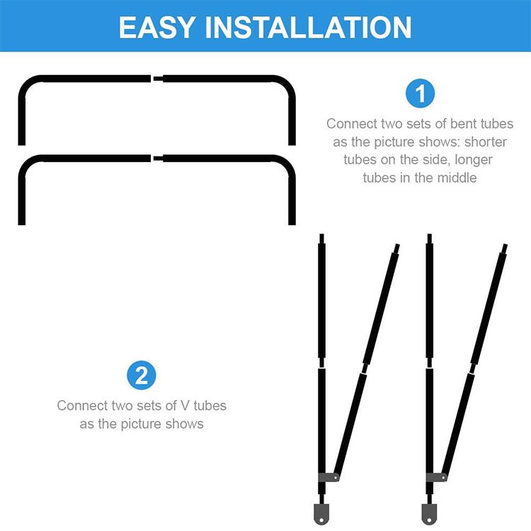 Waterproof Bimini Top Inflatable Boat Bow Bimini Heavy Duty Top Pontoon Boat Cover - Image 6