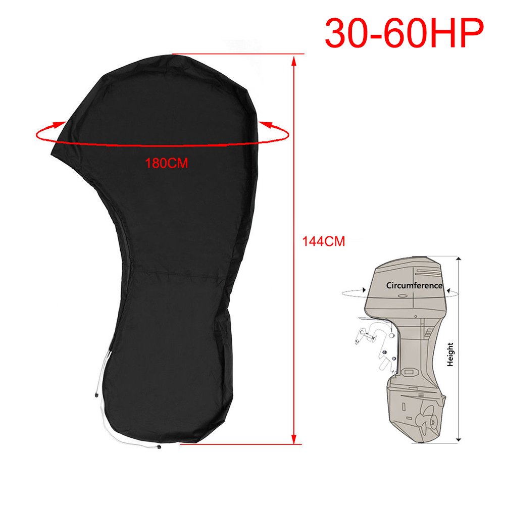 "600D Heavy Duty Full Outboard Boat Cover for 30-60hp Outboard Engine Motor Waterproof" - Image 6